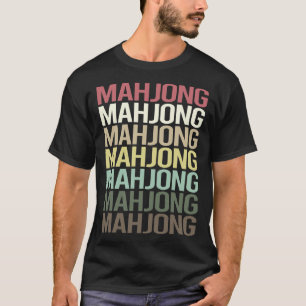 Camiseta Texto colorido Mahjong Majong Mah Jong Mah Jongg