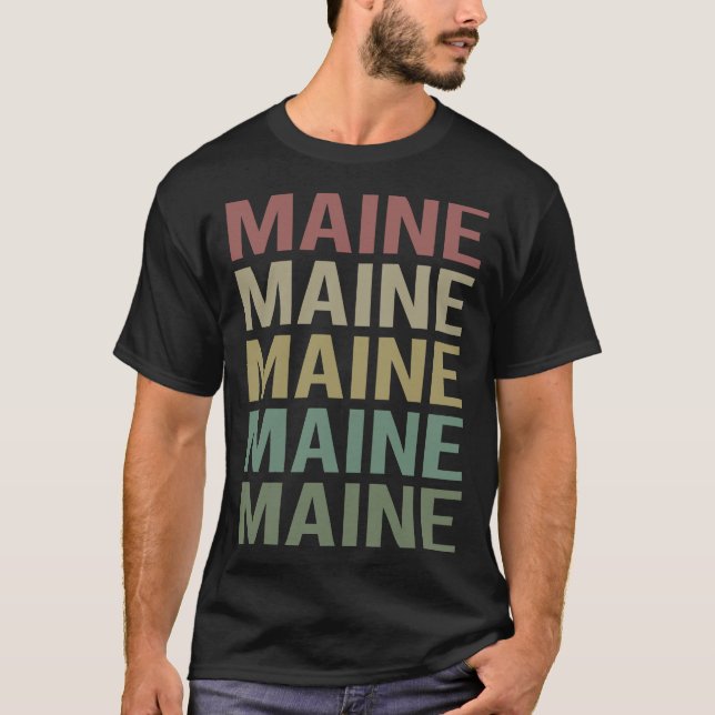Camiseta Texto Colorido Maine (Anverso)