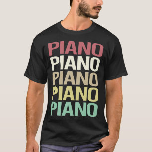 Camiseta Texto Colorido Piano Pianista