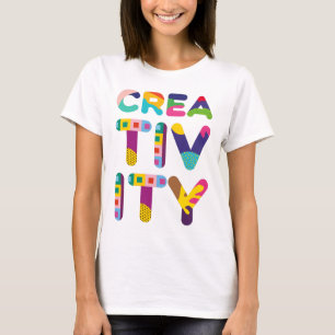 Camiseta Texto colorido positivo de creatividad