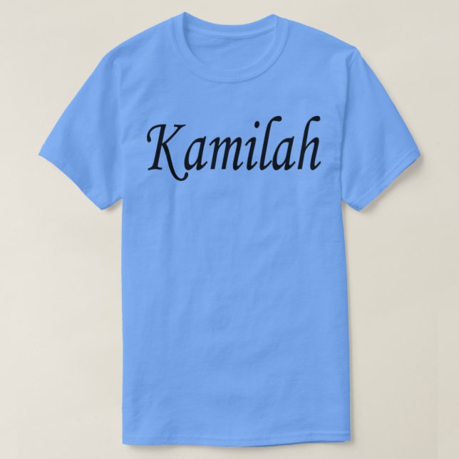 Camiseta Texto con letras de nombre negro de Kamilah (Diseño del anverso)