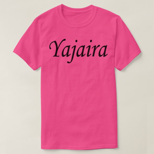 Camiseta Texto con letras de nombre negro de Yajaira (Diseño del anverso)