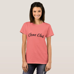 Camiseta Texto cursivo del club negro huérfano de la copia