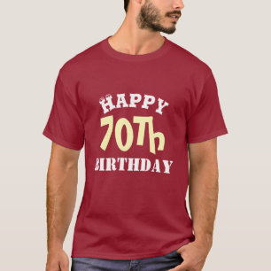 Camiseta Texto de 70 años feliz y personalizable
