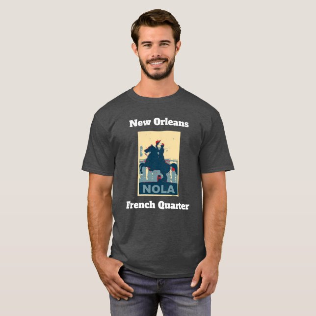 Camiseta Texto de adición de la Plaza Jackson del barrio fr (Anverso completo)