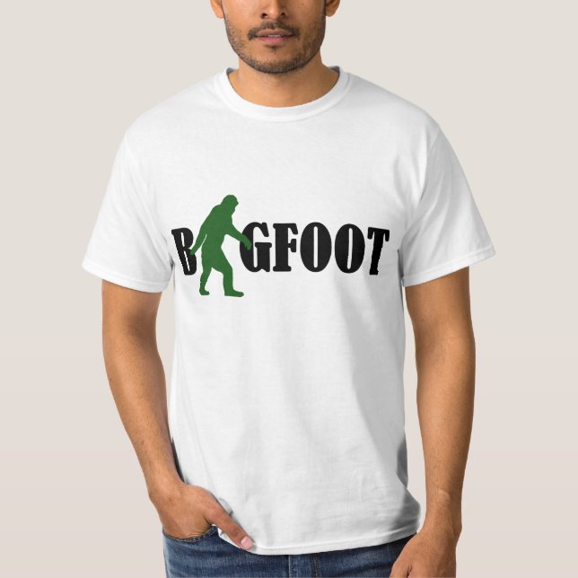 Camiseta Texto de Bigfoot & gráfico de squatch verde (Anverso)