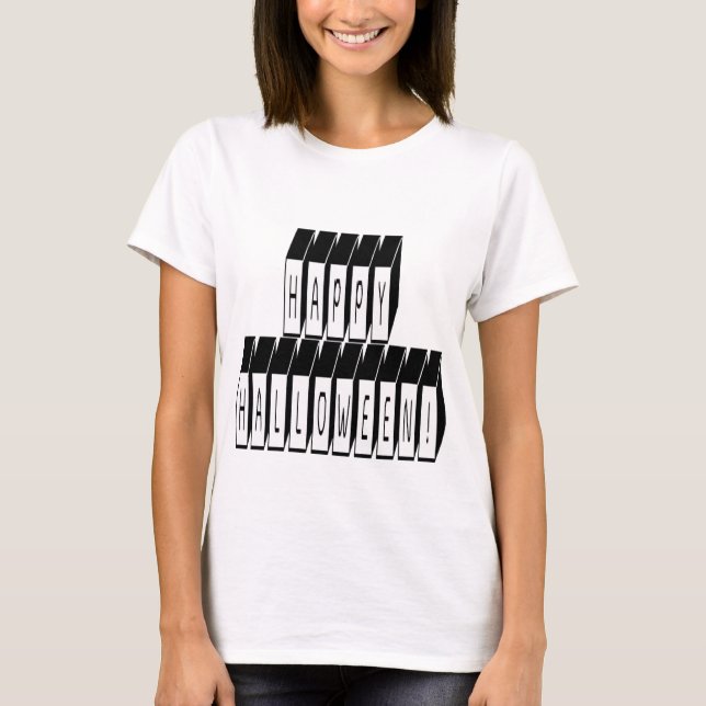 Camiseta Texto de bloque de Halloween (Anverso)