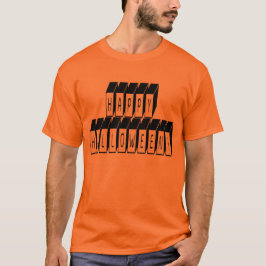 Camiseta Texto de bloque de Halloween