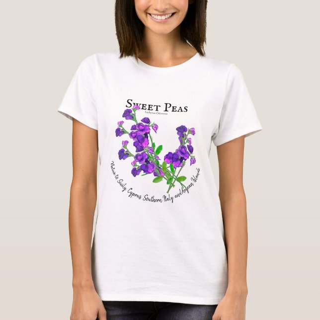 Camiseta Texto de Botánicas Lilas Dulces (Anverso)