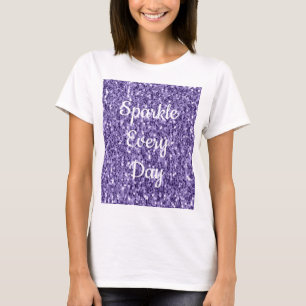 Camiseta texto de brillo de purpura violeta ultra Brillante