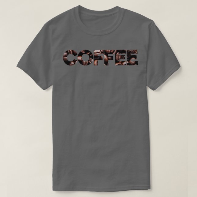 Camiseta texto de café con textura de granos de café (Diseño del anverso)