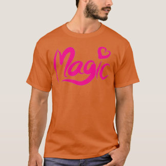 Camiseta Texto de caligrafía mágica rosa