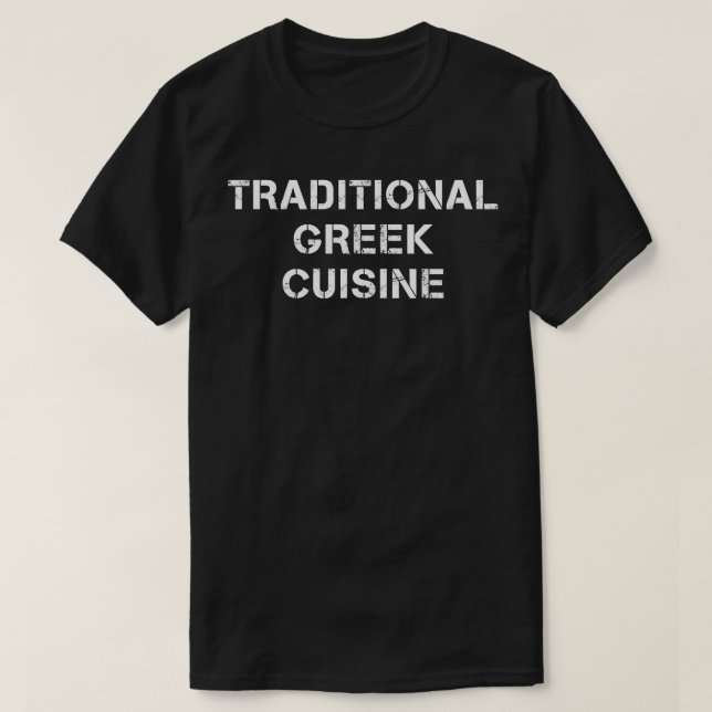 Camiseta Texto de cocina griega tradicional (Diseño del anverso)