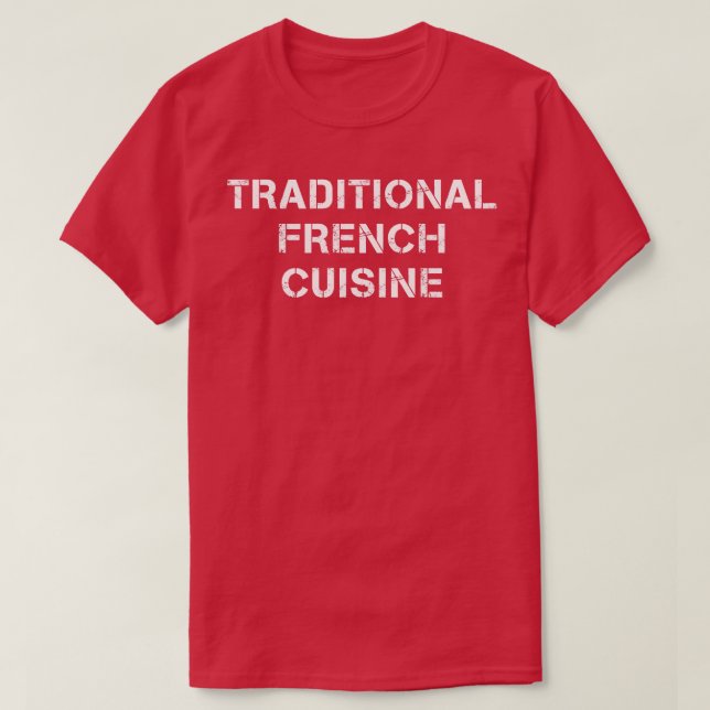 Camiseta Texto de cocina tradicional francesa (Diseño del anverso)