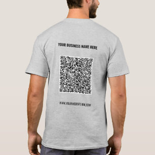 Camiseta Texto de Código QR Personalizado Plantilla de Cami