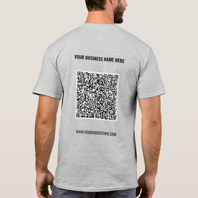 Camiseta Texto de Código QR Personalizado Plantilla de Cami (Reverso)