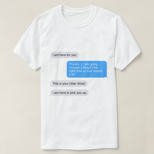 Camiseta Texto de controlador de Uber (Diseño del anverso)