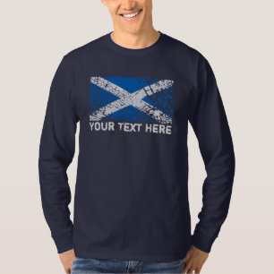Camiseta Texto de Escocia + Bandera del escocés del Grunge