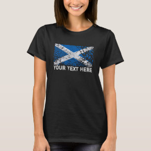 Camiseta Texto de Escocia + Bandera del escocés del Grunge