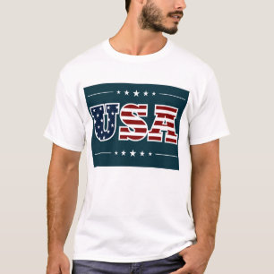 Camiseta Texto de Estados Unidos