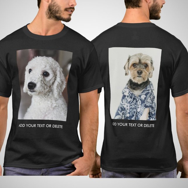 Camiseta Texto de foto de doble cara personalizado (Subido por el creador)