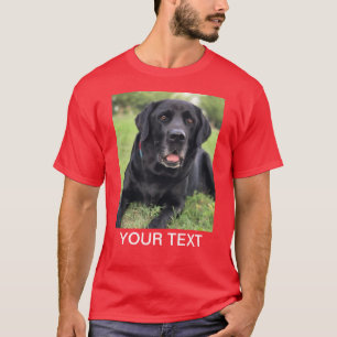Camiseta Texto de Foto Personalizado Mascota Roja