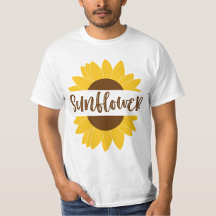 Camiseta Texto de girasol en arte en flor