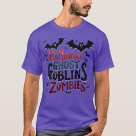 Camiseta Texto de Halloween - Goblins fantasma y zombies