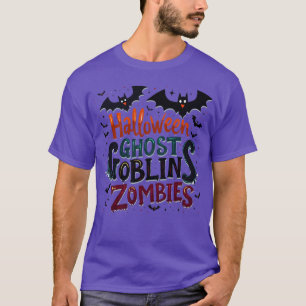 Camiseta Texto de Halloween - Goblins fantasma y zombies