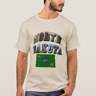 Camiseta Texto de imagen de Dakota del Norte