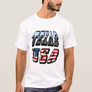 Camiseta Texto de imagen y bandera de Texas