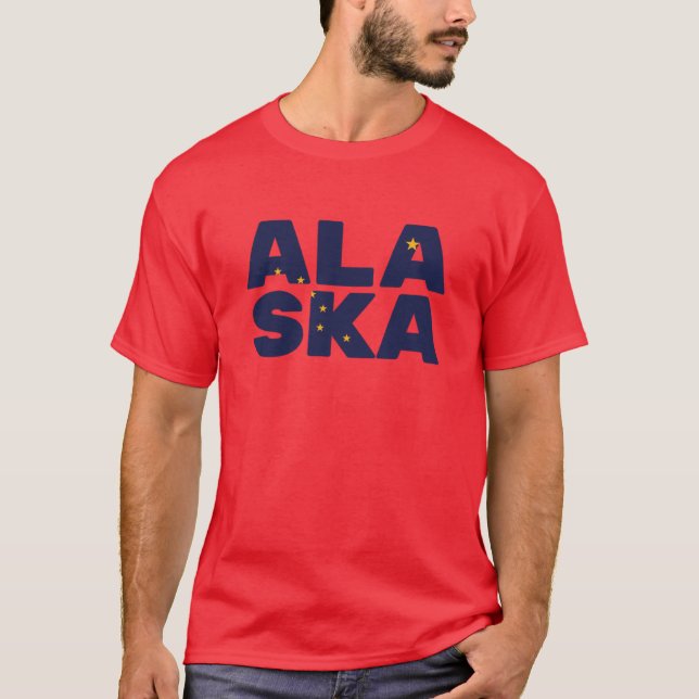 Camiseta Texto de la bandera de Alaska (Anverso)