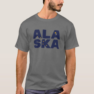 Camiseta Texto de la bandera de Alaska