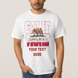 Camiseta Texto de la bandera de estado de California