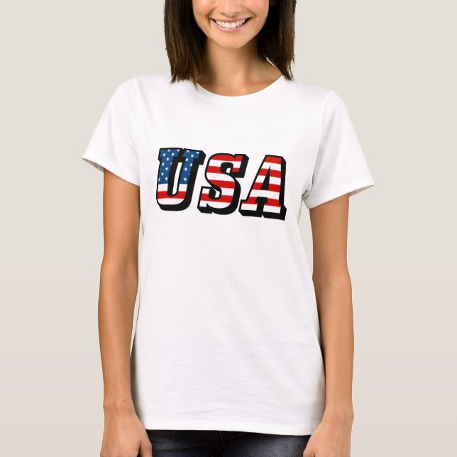 Camiseta Texto de la bandera de Estados Unidos (Anverso)