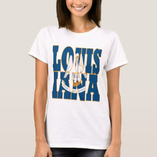 Camiseta Texto de la bandera del estado de Louisiana