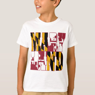 Camiseta Texto de la bandera del estado de Maryland