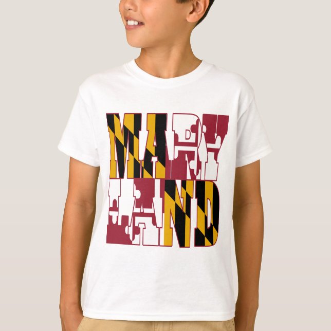 Camiseta Texto de la bandera del estado de Maryland (Anverso)