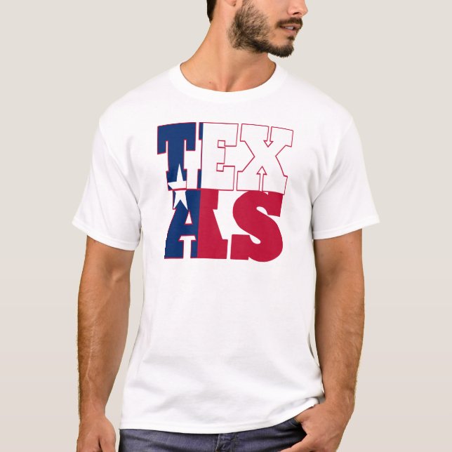 Camiseta Texto de la bandera del estado de Texas (Anverso)