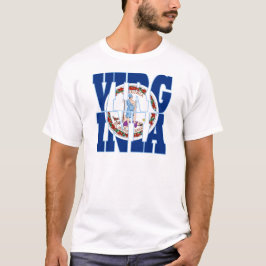 Camiseta Texto de la bandera del estado de Virginia