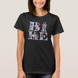 Camiseta Texto de la bicicleta con relleno de corazón