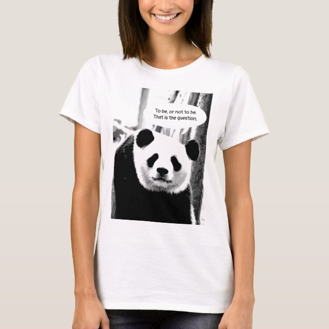 Camiseta Texto de la cita de Shakespeare Panda Bear Persona (Anverso)