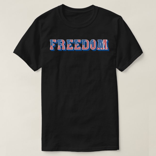 Camiseta Texto de la libertad de la bandera estadounidense (Diseño del anverso)