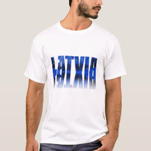 Camiseta Texto de la noche de invierno de Letonia con refle