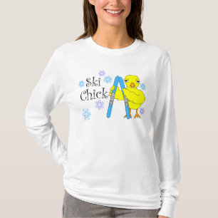Camiseta Texto de mecha de esquí