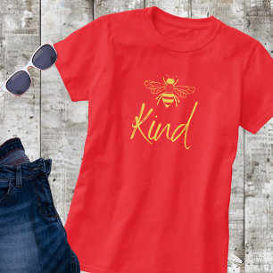 Camiseta Texto de moda "Bee Kind" Bumble Bee Yellow