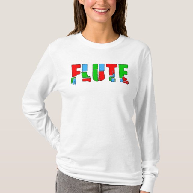 Camiseta Texto de mosaico de flautas (Anverso)