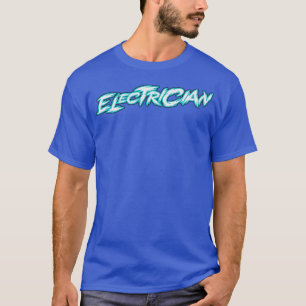 Camiseta Texto de Neon Blue para Electricidad