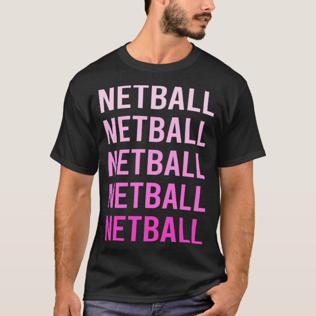 Camiseta Texto de Netball Rosa (Anverso)