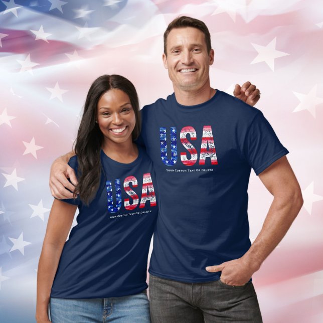 Camiseta Texto de Personalizado de bandera estadounidense d (Subido por el creador)